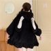 Women's Soft Girl Bunny Ears Hooded Sweatshirt Mid-Length Lamb Velvet Jacket For Autumn And Winter_ecoleips.com