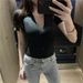 Women's Sexy Knitted Base Layer Top Short Sleeve Tight Fitting Low Cut V Neck Spring Summer 2023_ecoleips.com
