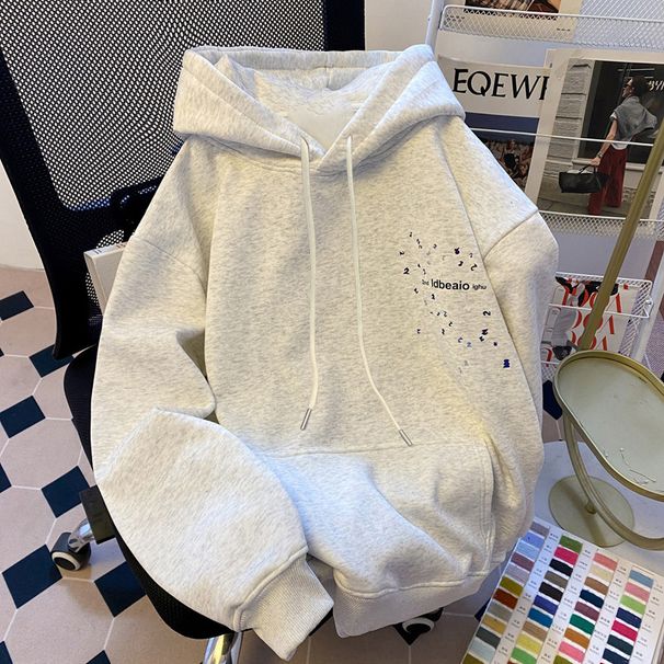 Men's Women's American Style Trendy Hooded Sweatshirt Heavyweight Printed Fleece Lined Long Sleeved Top for Autumn Winter_ecoleips.com