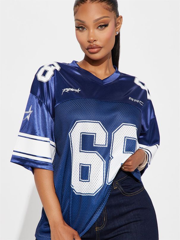 Women's Clothing Splicing Letter Printing Loose Sports Style Jersey Short Sleeve T shirt_ecoleips.com
