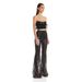 Strapless Short Top And Long Pants Autumn Winter New Ostrich Sequin Two-Piece Set_ecoleips.com