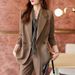 Women's Clothing Design Sense Small Suit Jacket Back Split Top Long Sleeve_ecoleips.com