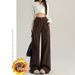 Maillard Style Fleece-Lined Straight Leg Jeans For Women – High Waist Loose Fit Winter Pants (S-2xl, Cotton Blend)_ecoleips.com