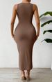 Curvy Women 3 Pack Ruched Waist Tank Maxi Dress, Crew Neck Versatile Long Dress Set_ecoleips.com