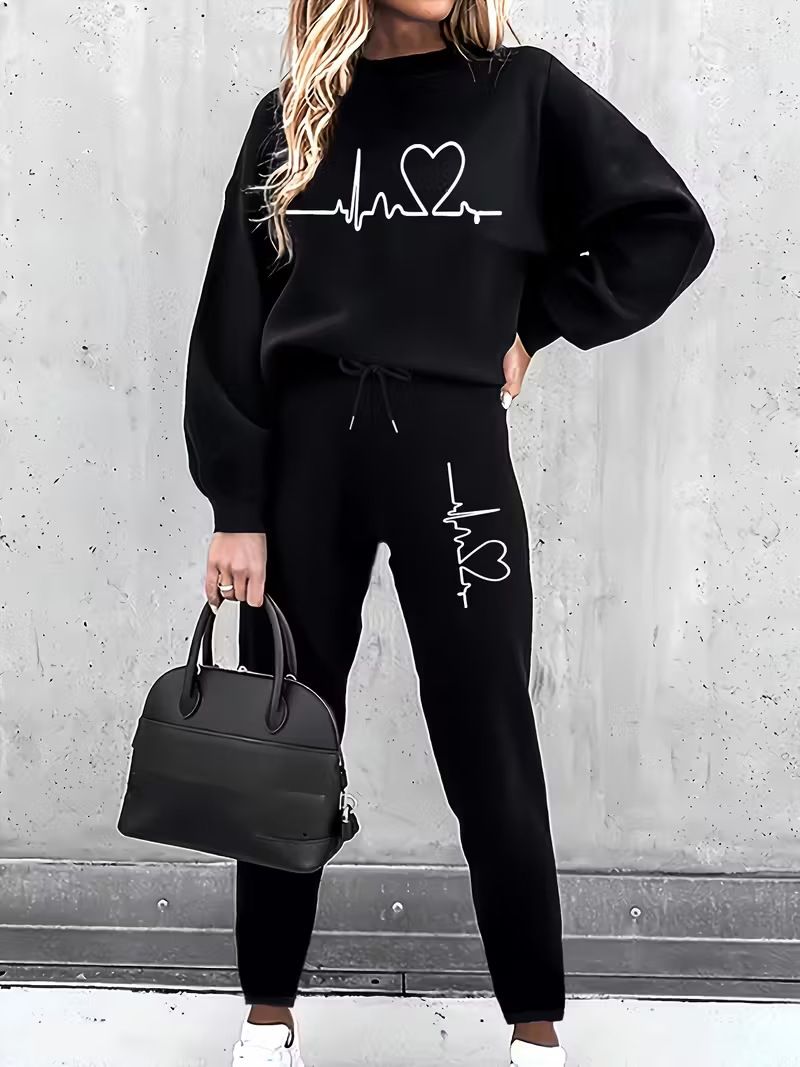 Women's Clothing Fleece Lined Women's Crew Neck Sweatshirt Long Sleeved Casual Tracksuit Autumn Winter_ecoleips.com