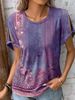Women's Clothing Women's Casual Ethnic Style T-Shirt Short Sleeve Printed Comfortable Top For Summer_ecoleips.com