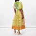 Women's Clothing Summer New Women's Clothing Floral Print Puff Sleeve Cotton And Linen Mid Length Dress_ecoleips.com