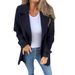 Women's Casual Loose Lapel Faux Woolen Coat Autumn Winter Cardigan With Pockets_ecoleips.com