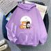 Japanese-style Cartoon Print Hooded Sweatshirt For Women 2025 Spring And Autumn Fleece-lined Oversized_ecoleips.com