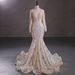 Women's Clothing Bride High Waist Black Fishtail Dress New Light Luxury Temperament Wedding Wedding Dress Long Sleeve Evening Dress Female_ecoleips.com