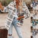 Women's Oversized Plaid Wool-Blend Coat Long Sleeve Notched Lapel Single-Breasted Jacket For Fall & Winter_ecoleips.com
