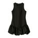 Women's Clothing Summer New Women's Sleeveless Short Dress Patchwork Black Tulip Design_ecoleips.com