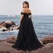 plus Size European American Elegant Off-Shoulder Dress for Cocktail Parties Banquets Luxury Bridesmaid Gown Graduation Dress Cake Skirt Women's Party Wear_ecoleips.com