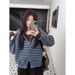Arctic Fleece Long Sleeve Tops Knitted Sweaters Women's Winter Striped Zipper Cardigan Jackets Hooded Warm Sweaters Whol_ecoleips.com