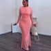 Elegant Mermaid Tail Dress for Women Slim Fit Long Sleeve round Neck Bodycon Fashion Summer Staple_ecoleips.com