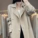 Women's Clothing Women's Mid-Length Knit Cardigan Sweater – Elegant & Versatile Open Front Coat For Casual & Office Wear (Beige, Sizes M-5XL)_ecoleips.com