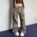 Women’s Clothing slanted pocket design camouflage overalls loose slightly flared straight pants for men and women autumn new styles_ecoleips.com