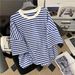 Women's Clothing Fashion Striped Sports Suit For Women In Summer Thin Slimming Versatile Short Sleeved Shorts Two Piece Suit_ecoleips.com