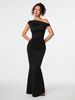 Elegant Off-Shoulder Black Evening Dress Sexy High Waist Bodycon Long Gown for Women Summer Party Cocktail Dress with Ruffles And Slit Neckline_ecoleips.com