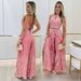 Women's Printed Position Set Lace Up Vest Top Casual Fashionable Style Regular Fit T-Shirt For Ladies_ecoleips.com