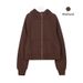 Embroidered Scuba Full Zip Up Hooded Sweatshirt Women's Loose Fit Long Sleeve Casual Sports Fleece Jacket_ecoleips.com