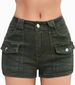 Summer New Women's Multi Pocket Denim Shorts Stretchy High Waist Classic Blue_ecoleips.com