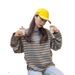 Autumn Versatile Striped Long-Sleeve T-Shirt With Loose Hood, Harajuku-Inspired Student Base Layer Top For Wholesale_ecoleips.com