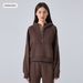 Aria Basics New Warm Fleece-Lined Sweatshirt For Women, Hooded Half-Zip Loose Yoga Wear, Fitness Sports Jacket DAW139_ecoleips.com
