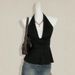 Sleeveless Backless Halter Neck Bodycon Top For Women, Sexy Polka Dot Short Cami With High Elasticity, Elegant Daily Wear_ecoleips.com