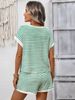 New Women's Round Neck Patchwork Short Sleeved Shorts Fashion Casual Two-piece Set. No Necklaces Or Other Accessories_ecoleips.com
