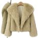 Elegant Faux Fur Coat With Heart-Shaped Lapel – Short Vintage-Style Jacket For Women, Warm Long Sleeve Winter Outerwear(Black, Wine Red, Gray, Coffee_ecoleips.com