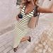 Summer Slim Fit Striped Vest Bodycon Dress for Women European And American Fashionable Versatile Cross Border 2026_ecoleips.com