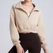 Fleece-Lined Half-Zip Sweatshirt For Women - Oversized Yoga Pullover With Stand Collar (Black/Oat Milk/Mocha/Prussian Blue, S-L)_ecoleips.com