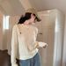 girl Embroidered Cable Knit For Women, Autumn And Winter Korean 2025 New Chic Lazy Style Loose Pullover Long Sleeve Sweater_ecoleips.com