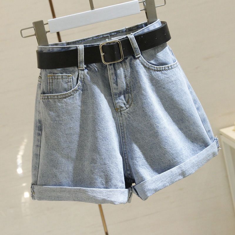 High Waisted Denim Shorts for Women Loose Fit Slimming Roll Hem Wide Leg a Line Hot Pants Korean Style Summer 2020 Trendy_ecoleips.com