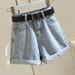 High Waisted Denim Shorts for Women Loose Fit Slimming Roll Hem Wide Leg a Line Hot Pants Korean Style Summer 2020 Trendy_ecoleips.com