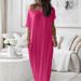 2026 Summer Hit: Women's Solid Color Long Sleeve Casual Dress_ecoleips.com