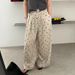 Suitable For All Seasons Color-Block Polka Dot Floor-Length Cotton Linen Wide-Leg For Women 2025 Summer New European Style Casual Pants Trendy_ecoleips.com