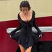 Elegant Flounce V-Neck Tie-Front Flutter Sleeve Ruffle Hem High Waist Bodycon Dress For Women Versatile Style Companion_ecoleips.com