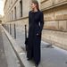 "Oversized V-Neck Trench Coat – Long & Flowy Cotton-Polyester Blend (S-L) | Black/Beige/Brown"_ecoleips.com