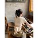 Korean Micro-transparent Short-sleeved T-shirt Women's Summer Design Sense Niche Bow Backless Thin Sweet Spice Girl Short Top_ecoleips.com