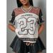 Women's Clothing Women's Color Blocked Digital Print Top Loose Short Sleeve Street Style For Formal & Casual For Women_ecoleips.com