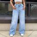 Aria Basics Cross-border European And American High-waisted Comfortable High-elasticity Washed Denim Women's Trousers,_ecoleips.com