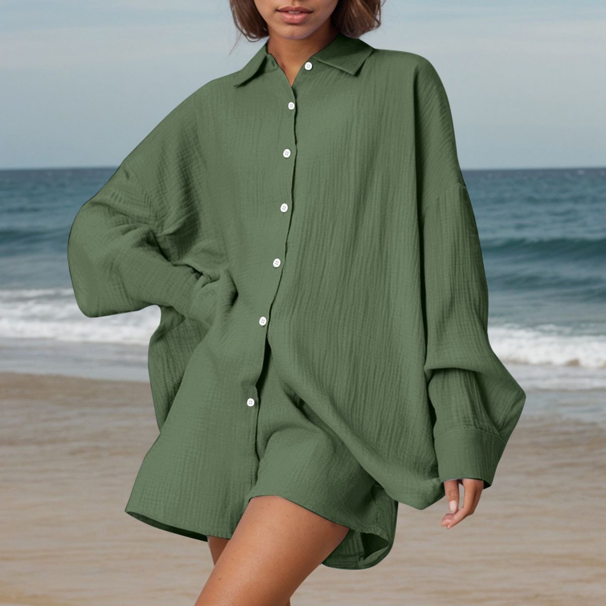 2025 New Lace Button Irregular Shirt And Women's Set_ecoleips.com