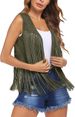 Women's fringe coat buckskin velvet unbuttoned mid-length vest vest coat_ecoleips.com