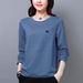 A 200-Pound Approximately 95 Kg Women's Garment In A Large Size, Featuring A Korean-Style Autumn-Long-Sleeve T-Shirt D_ecoleips.com
