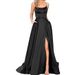 Women's Clothing Bridesmaid Dress Long Evening Gown With Short Train Straps Solid Color Women's Wedding Party Wear_ecoleips.com