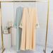 Elegant Embroidered Dress - Flowy Muslim Long Sleeve Open Front Robe For Women, Comfortable Chiffon Fabric, Plus Size Friendly_ecoleips.com