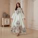 Elegant plus Size A-Line Dress SW2610 Floral Print with Tassel Design And Rhinestones New Arrival Women's Muslim Fashion_ecoleips.com