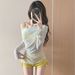 Women's Swimsuit Set Sweet And Innocent Star Print Long Sleeved Sun Protective Jacket Three Piece Two Piece Swimwear_ecoleips.com